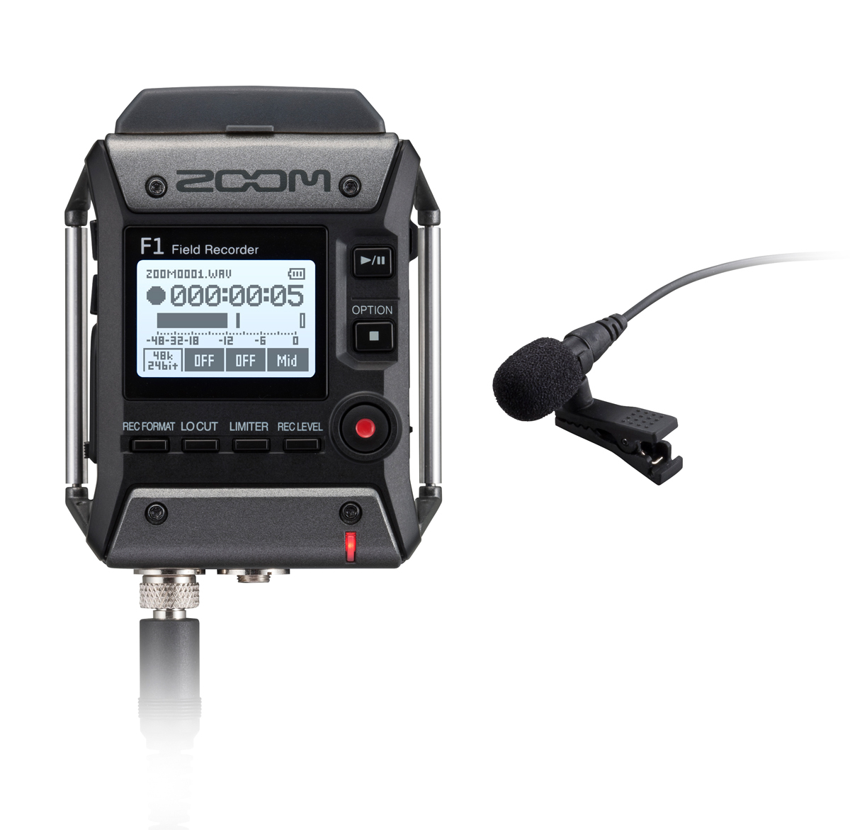 Zoom F1-LP Recorder mit LMF-1 Lavalier Mikrofon Bild 01